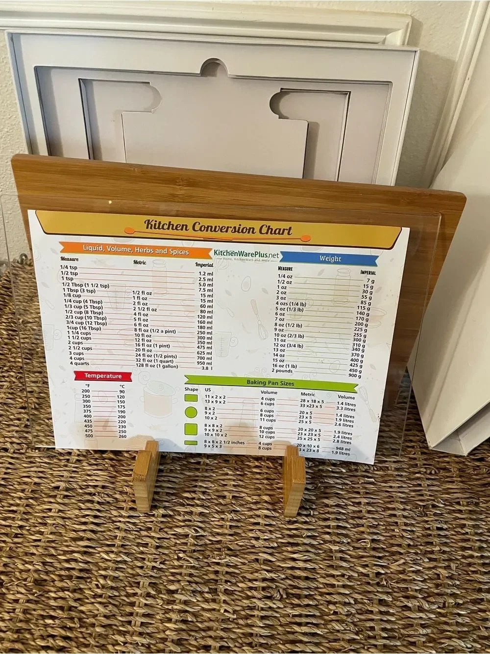 Kitchenware Plus Bamboo Recipe Book Stand with Cover 13x9